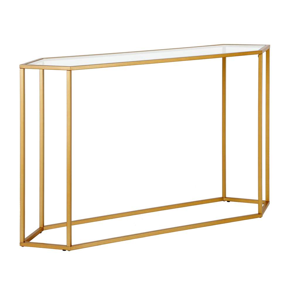 Hudson & Canal - Beck 48in Wide Hexagonal Console Table in Brass - AT0552 veiw 1