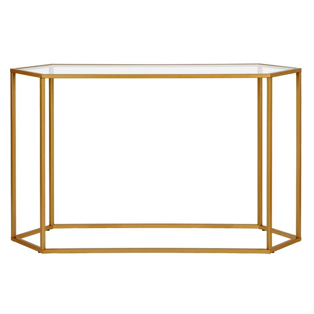 Hudson & Canal - Beck 48in Wide Hexagonal Console Table in Brass - AT0552 veiw 3