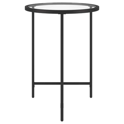 Hudson & Canal - Berenson 18in Wide Round Side Table with Glass Top in Blackened Bronze - ST1931 veiw 3