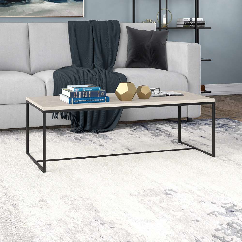 Hudson & Canal - Boone 47in Wide Rectangular Coffee Table in Alder White - CT2100 veiw 4