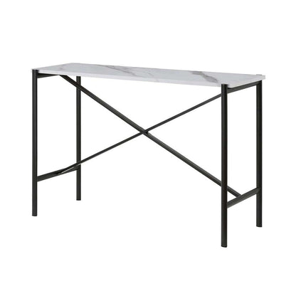 Hudson & Canal - Braxton 46in Wide Rectangular Console Table with Faux Marble Top in Blackened Bronze - AT0195 veiw 3