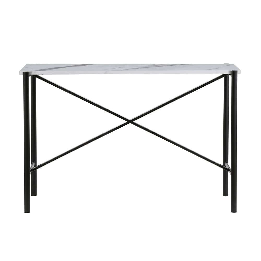 Hudson & Canal - Braxton 46in Wide Rectangular Console Table with Faux Marble Top in Blackened Bronze - AT0195 veiw 4