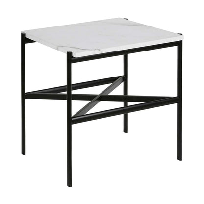 Hudson & Canal - Braxton 21.25in Wide Rectangular Side Table with Faux Marble Top in Blackened Bronze - ST0232 veiw 1