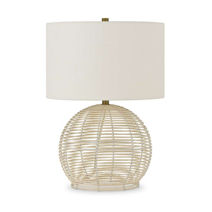 Hudson & Canal - Bryn 21.5in Tall Rattan Table Lamp with Fabric Shade in Rattan/White - TL0081 veiw 1