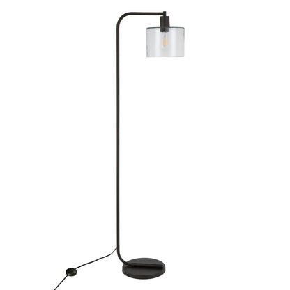 Hudson & Canal - Cadmus 57in Tall Floor Lamp with Glass Shade in Blackened Bronze/Seeded - FL0100