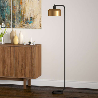 Hudson & Canal - Cadmus 57in Tall Floor Lamp with Metal Shade in Blackened Bronze/Brass/Brass - FL0083 veiw 2