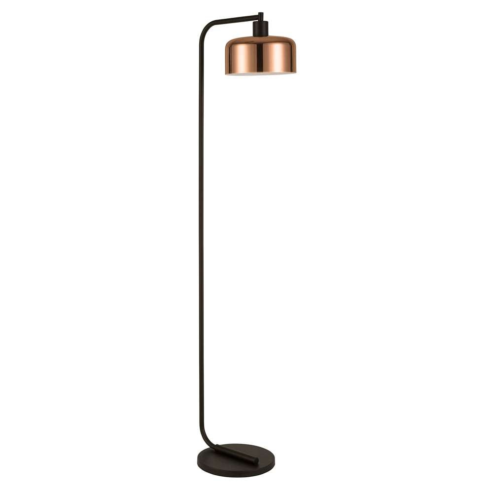 Hudson & Canal - Cadmus 57in Tall Floor Lamp with Metal Shade in Blackened Bronze/Copper/Copper - FL0005 veiw 1