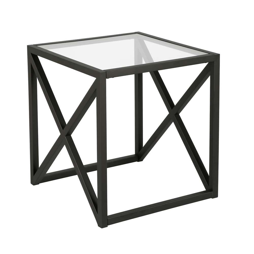 Hudson & Canal - Calix 20in Wide Square Side Table in Blackened Bronze - ST0259 veiw 1