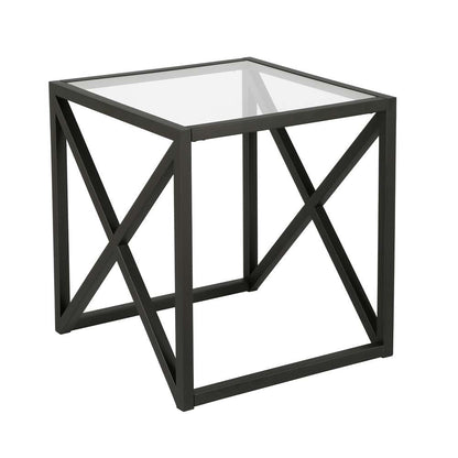 Hudson & Canal - Calix 20in Wide Square Side Table in Blackened Bronze - ST0259 veiw 1