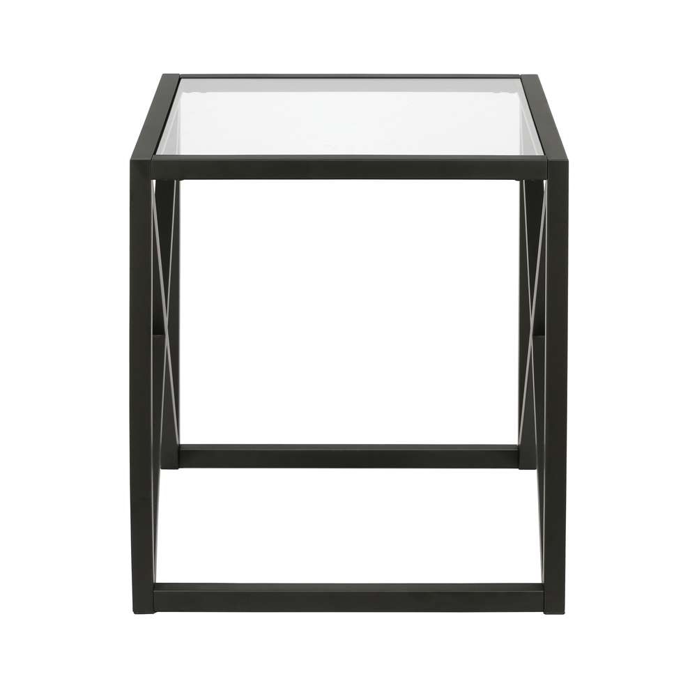 Hudson & Canal - Calix 20in Wide Square Side Table in Blackened Bronze - ST0259 veiw 3