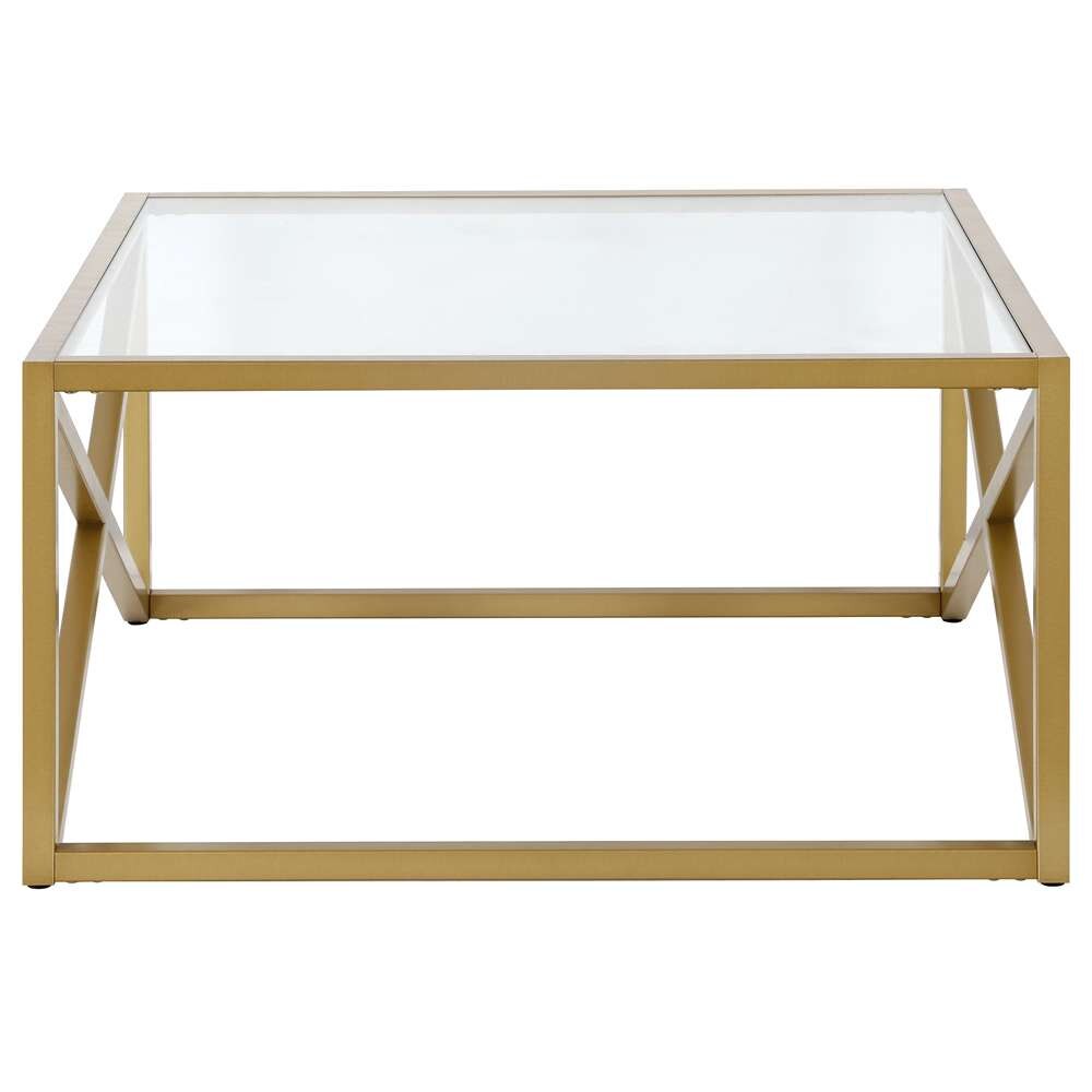 Hudson & Canal - Calix 32in Wide Square Coffee Table in Brass - CT0861 veiw 3