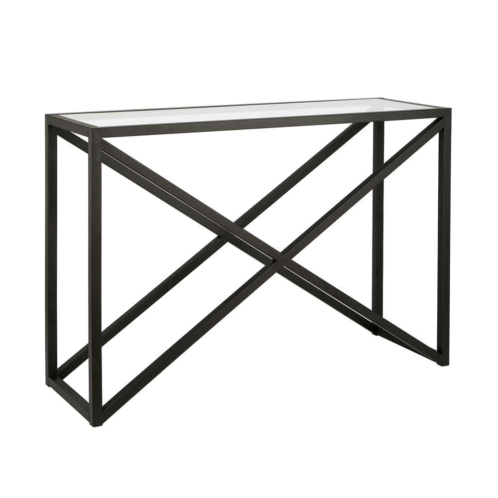 Hudson & Canal - Calix 42in Wide Rectangular Console Table in Blackened Bronze - AT0257 veiw 1