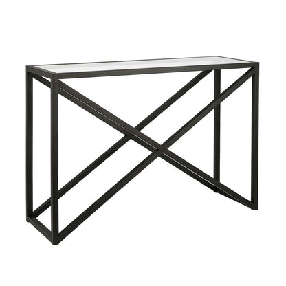 Hudson & Canal - Calix 42in Wide Rectangular Console Table in Blackened Bronze - AT0257 veiw 1