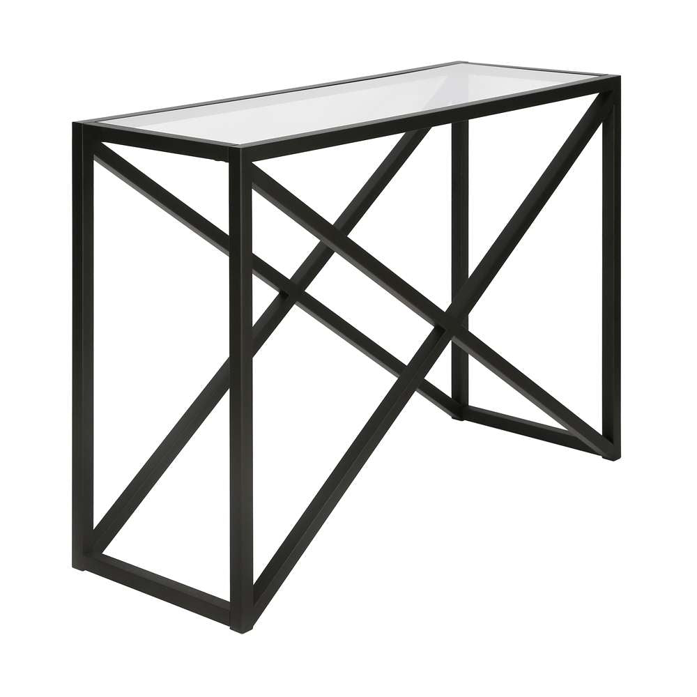 Hudson & Canal - Calix 42in Wide Rectangular Console Table in Blackened Bronze - AT0257 veiw 4