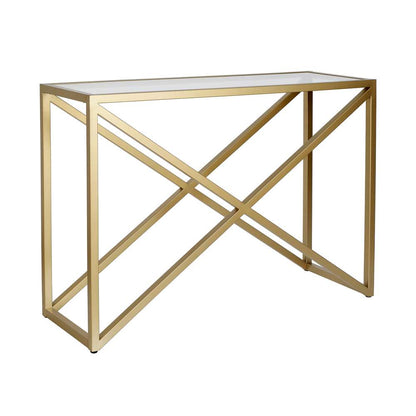 Hudson & Canal - Calix 42in Wide Rectangular Console Table in Brass - AT0258 veiw 1