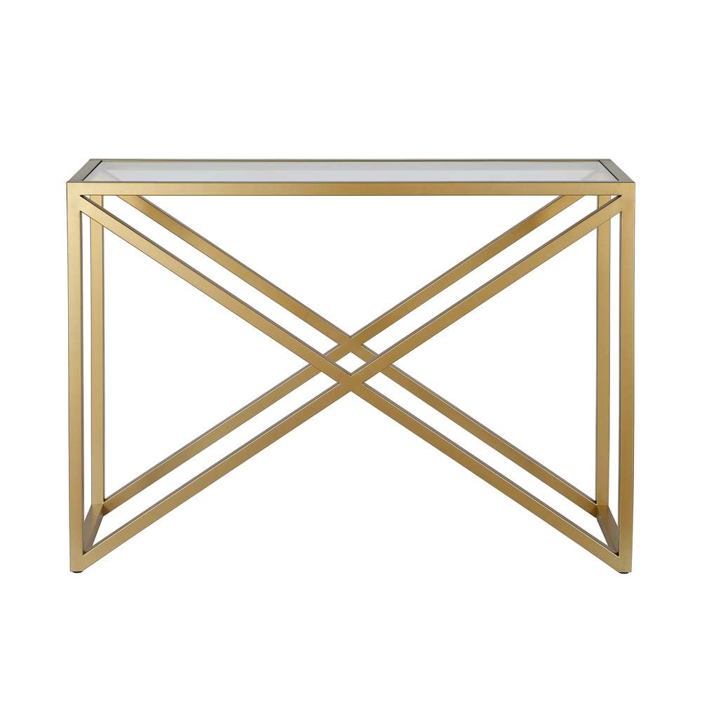 Hudson & Canal - Calix 42in Wide Rectangular Console Table in Brass - AT0258 veiw 3