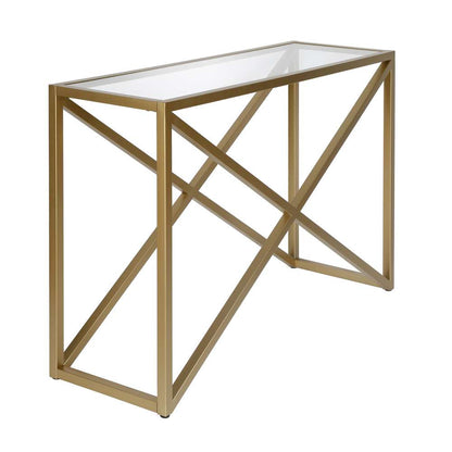 Hudson & Canal - Calix 42in Wide Rectangular Console Table in Brass - AT0258 veiw 4