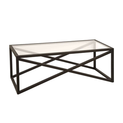 Hudson & Canal - Calix 46in Wide Rectangular Coffee Table in Blackened Bronze - CT0244 veiw 1