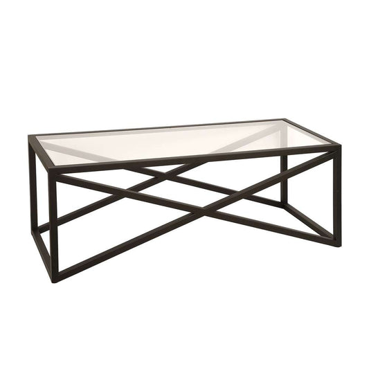 Hudson & Canal - Calix 46in Wide Rectangular Coffee Table in Blackened Bronze - CT0244 veiw 1