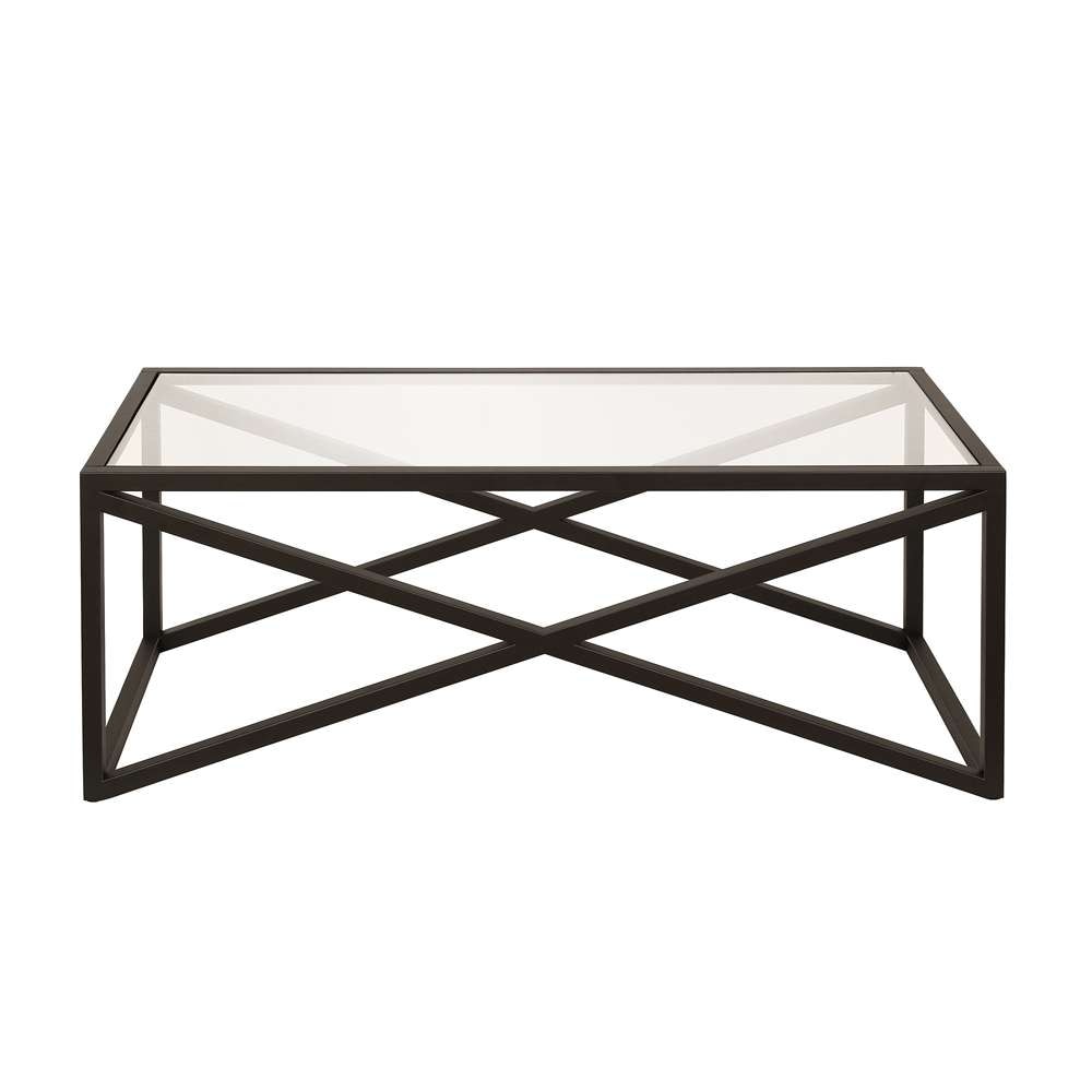 Hudson & Canal - Calix 46in Wide Rectangular Coffee Table in Blackened Bronze - CT0244 veiw 3