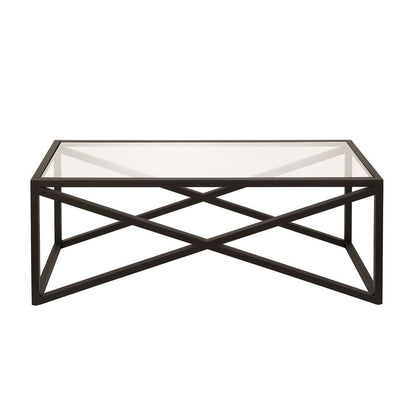 Hudson & Canal - Calix 46in Wide Rectangular Coffee Table in Blackened Bronze - CT0244 veiw 3