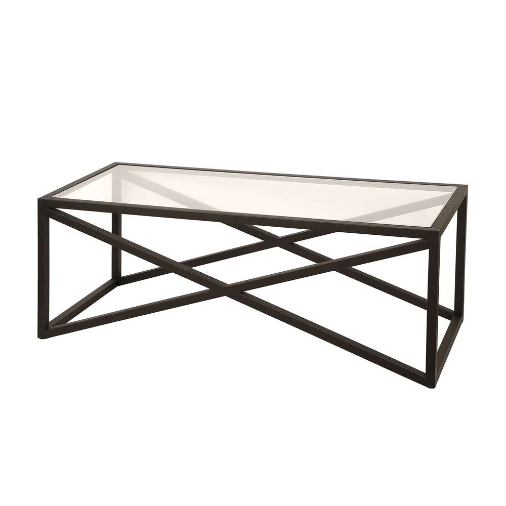 Hudson & Canal - Calix 46in Wide Rectangular Coffee Table in Blackened Bronze - CT0244 veiw 4