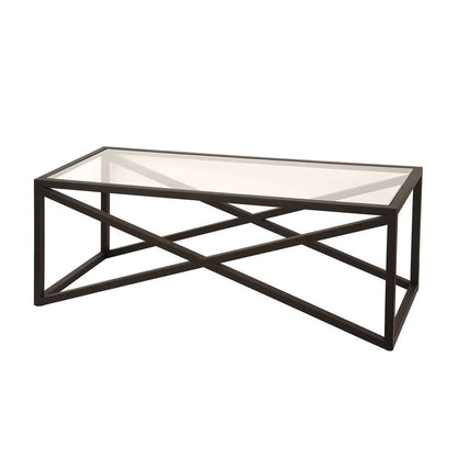 Hudson & Canal - Calix 46in Wide Rectangular Coffee Table in Blackened Bronze - CT0244 veiw 4