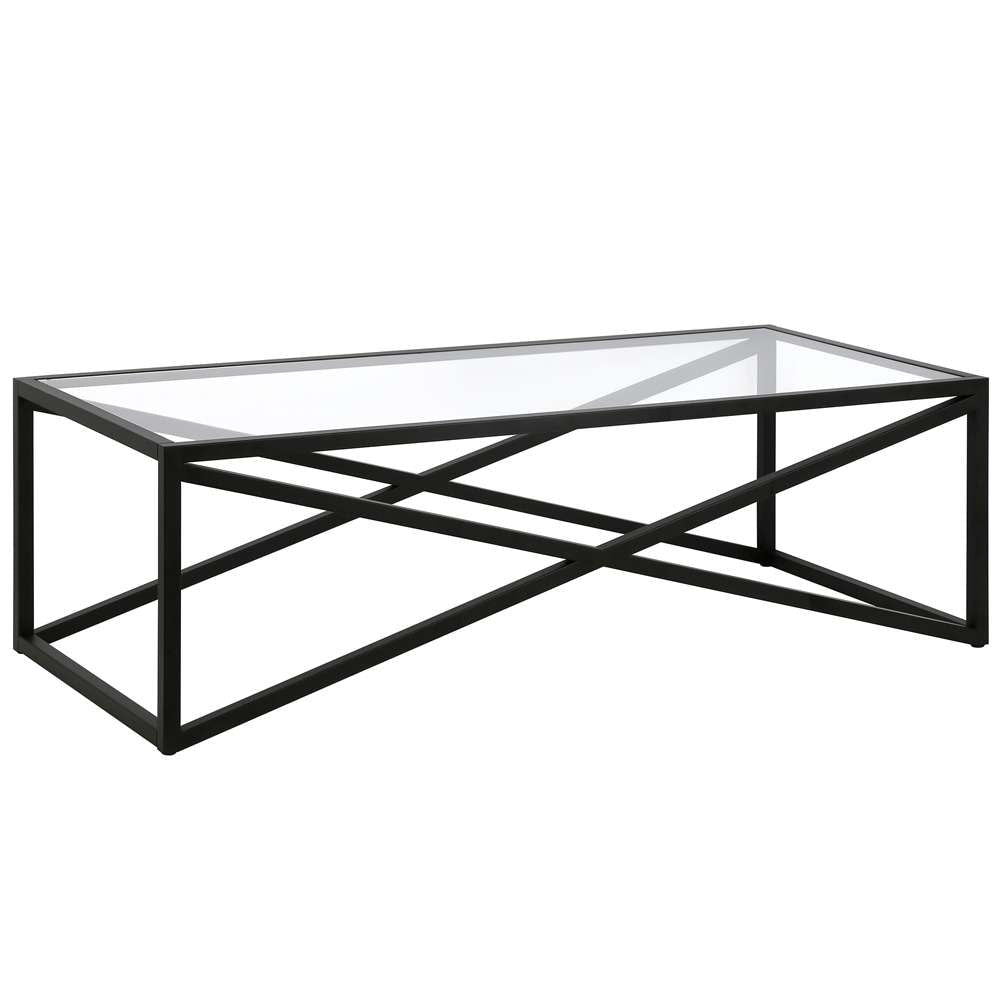 Hudson & Canal - Calix 54in Wide Rectangular Coffee Table in Blackened Bronze - CT0862 veiw 1