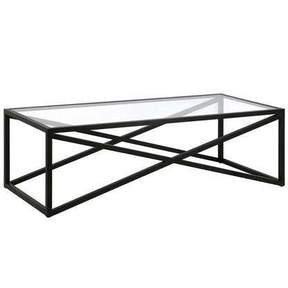 Hudson & Canal - Calix 54in Wide Rectangular Coffee Table in Blackened Bronze - CT0862 veiw 1