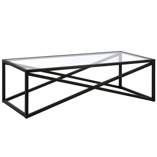 Hudson & Canal - Calix 54in Wide Rectangular Coffee Table in Blackened Bronze - CT0862 veiw 1