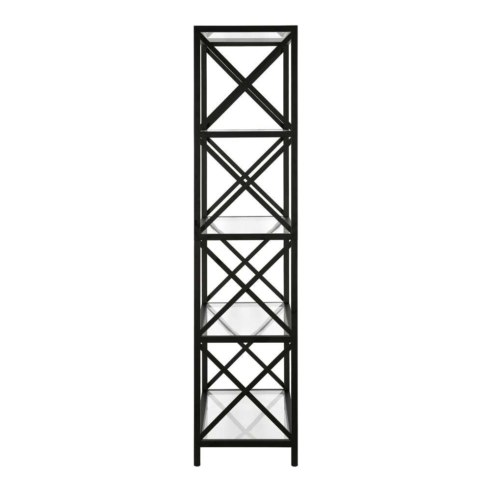 Hudson & Canal - Celine 30in Wide Rectangular Bookcase in Blackened Bronze - BK0448 veiw 5