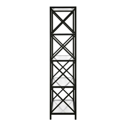 Hudson & Canal - Celine 30in Wide Rectangular Bookcase in Blackened Bronze - BK0448 veiw 5