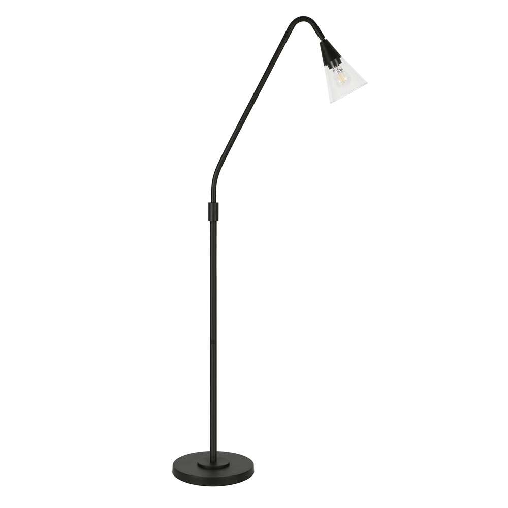 Hudson & Canal - Challice Arc Floor Lamp with Glass Shade in Blackened Bronze/Clear - FL0295 veiw 1