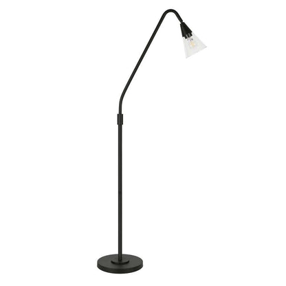 Hudson & Canal - Challice Arc Floor Lamp with Glass Shade in Blackened Bronze/Clear - FL0295 veiw 1