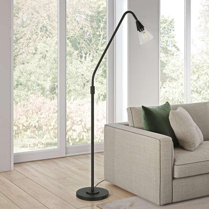 Hudson & Canal - Challice Arc Floor Lamp with Glass Shade in Blackened Bronze/Clear - FL0295 veiw 2
