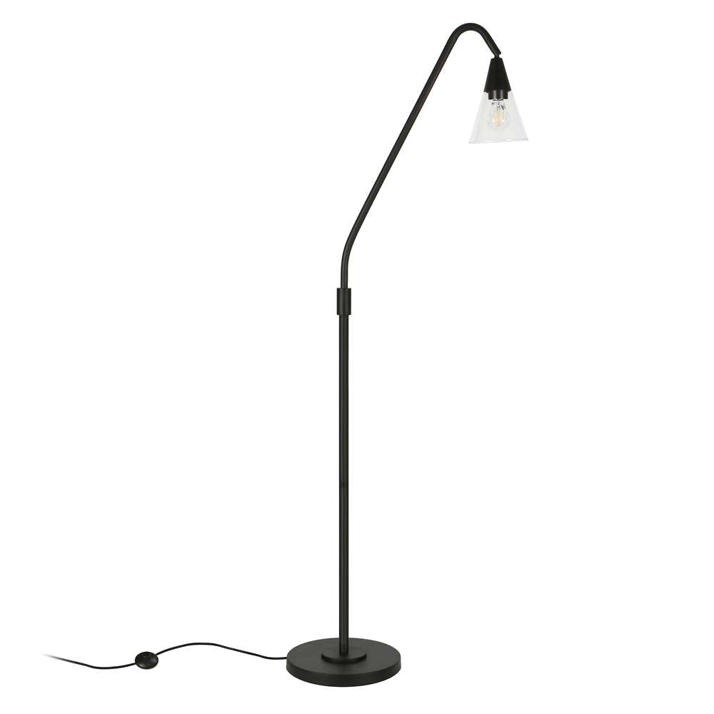 Hudson & Canal - Challice Arc Floor Lamp with Glass Shade in Blackened Bronze/Clear - FL0295 veiw 3