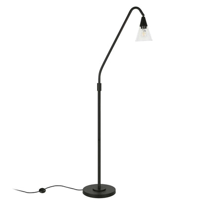 Hudson & Canal - Challice Arc Floor Lamp with Glass Shade in Blackened Bronze/Clear - FL0295 veiw 3
