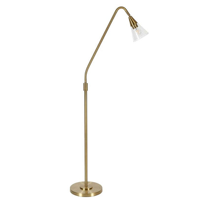 Hudson & Canal - Challice Arc Floor Lamp with Glass Shade in Brass/Clear - FL0296 veiw 1