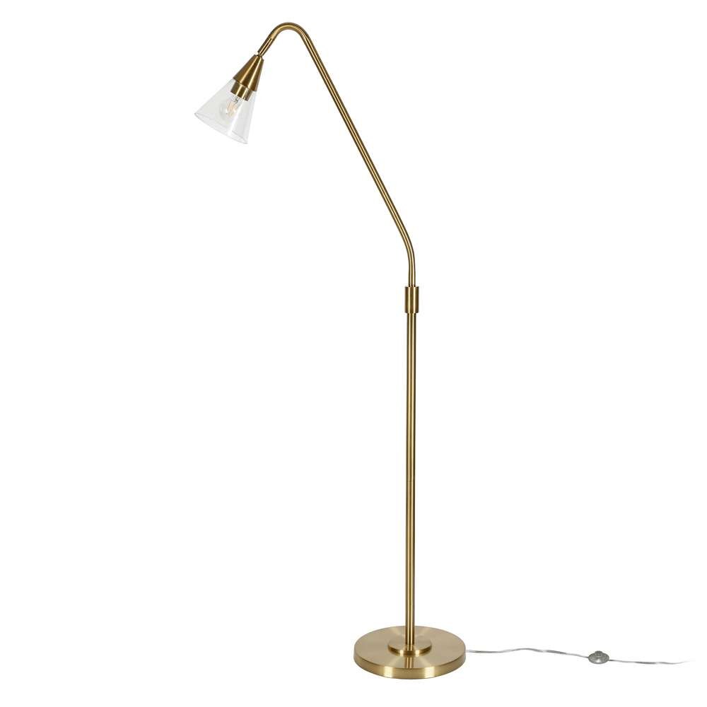 Hudson & Canal - Challice Arc Floor Lamp with Glass Shade in Brass/Clear - FL0296 veiw 3