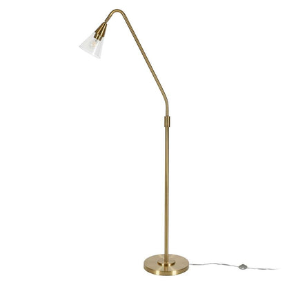 Hudson & Canal - Challice Arc Floor Lamp with Glass Shade in Brass/Clear - FL0296 veiw 3