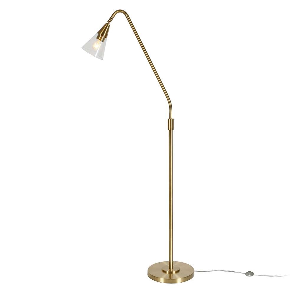 Hudson & Canal - Challice Arc Floor Lamp with Glass Shade in Brass/Clear - FL0296 veiw 4