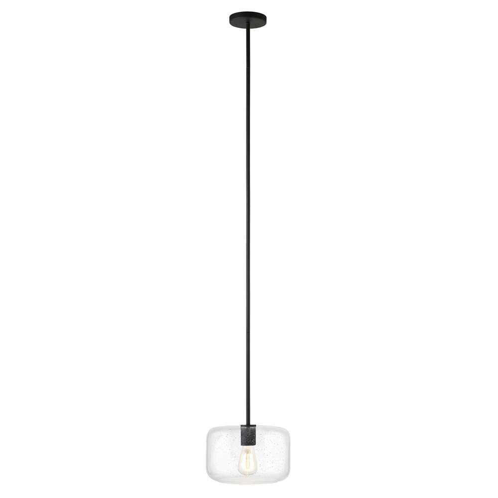 Hudson & Canal - Channing 11in Wide Pendant with Glass Shade in Blackened Bronze/Seeded - PD1609 veiw 3
