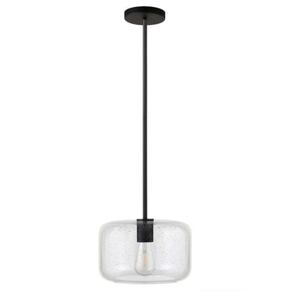 Hudson & Canal - Channing 11in Wide Pendant with Glass Shade in Blackened Bronze/Seeded - PD1609 veiw 4