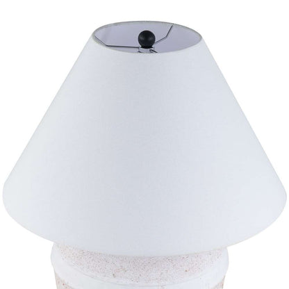 Hudson & Canal - Chiara 23in Tall Ceramic Table Lamp with Fabric Shade in White Terracotta/White - TL1997 veiw 3