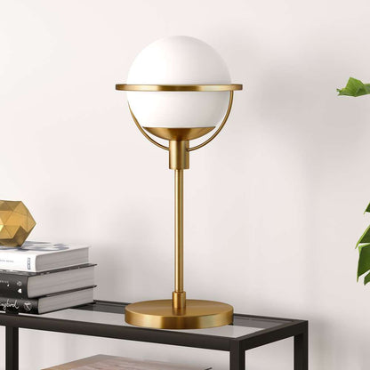 Hudson & Canal - Cieonna 21in Tall Globe & Stem Table Lamp with Glass Shade in Brass/Clear - TL0290 veiw 2
