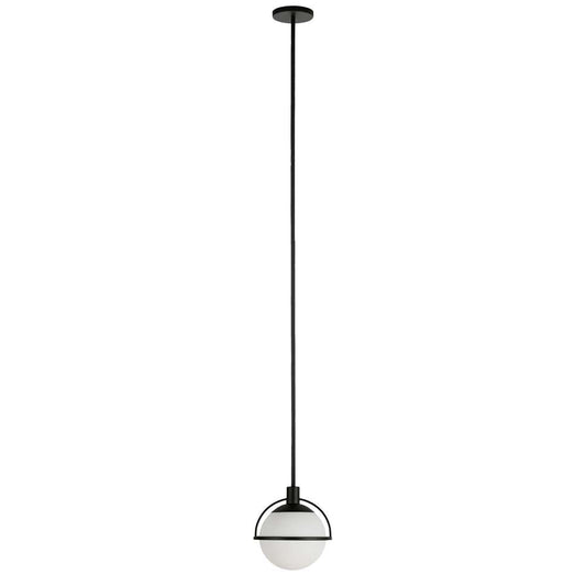 Hudson & Canal - Cieonna 9.38in Wide Pendant with Glass Shade in Blackened Bronze/White Milk - PD0494 veiw 1