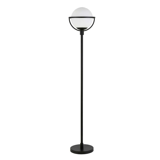 Hudson & Canal - Cieonna Globe & Stem Floor Lamp with Glass Shade in Blackened Bronze/White - FL0166 veiw 1