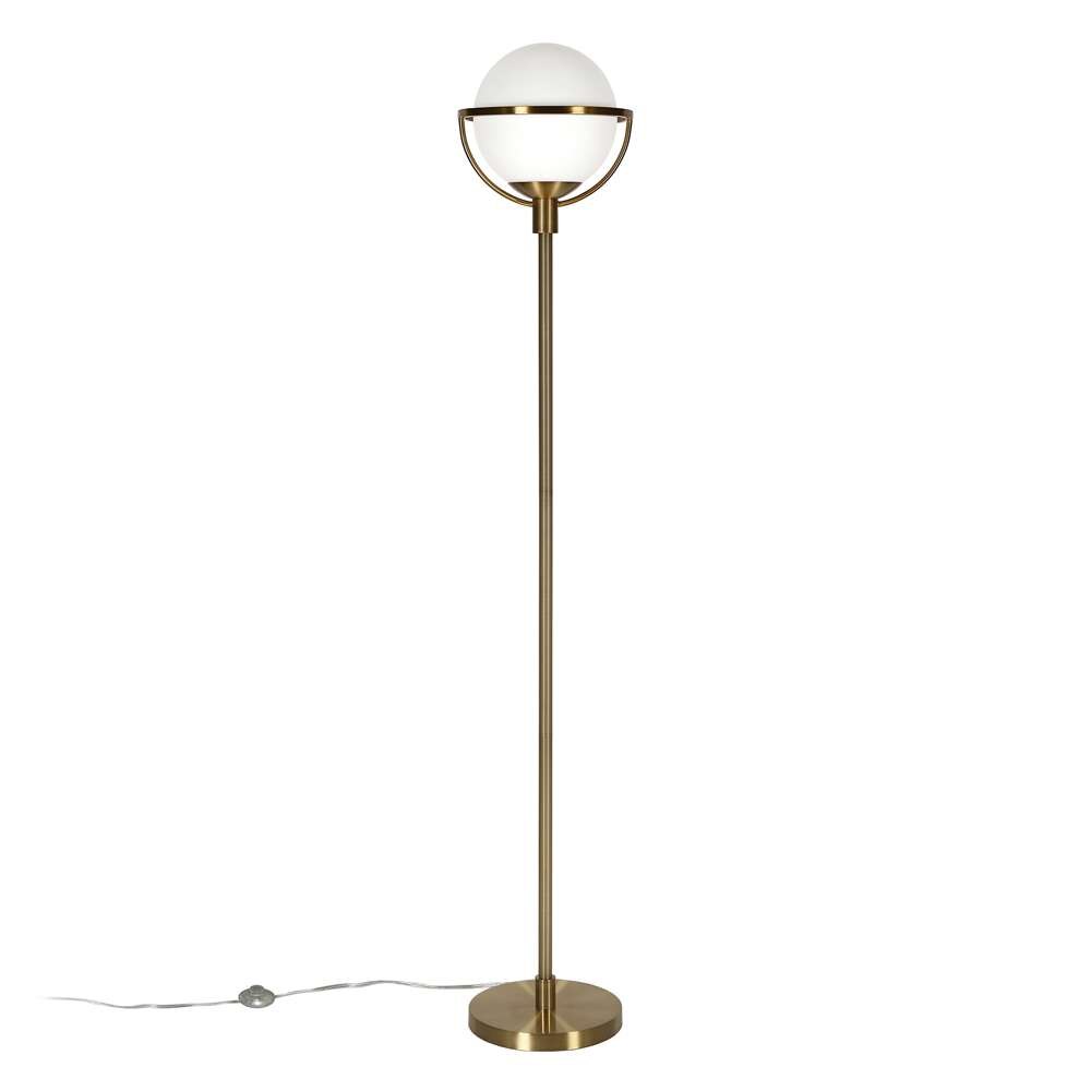 Hudson & Canal - Cieonna Globe & Stem Floor Lamp with Glass Shade in Brass/White - FL0287 veiw 3