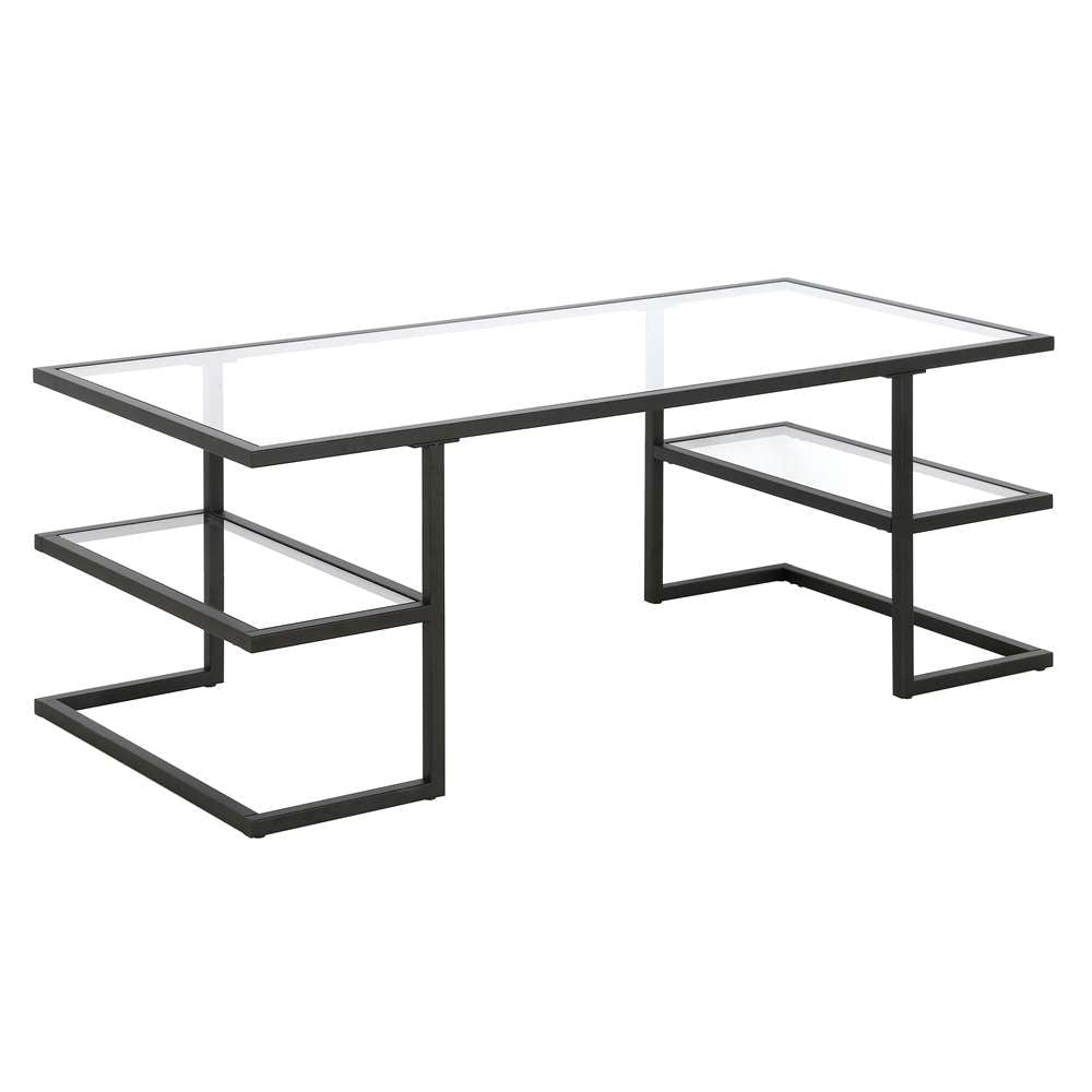 Hudson & Canal - Circe 47in Wide Rectangular Coffee Table in Blackened Bronze - CT1280 veiw 1