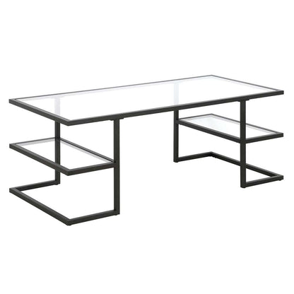 Hudson & Canal - Circe 47in Wide Rectangular Coffee Table in Blackened Bronze - CT1280 veiw 1
